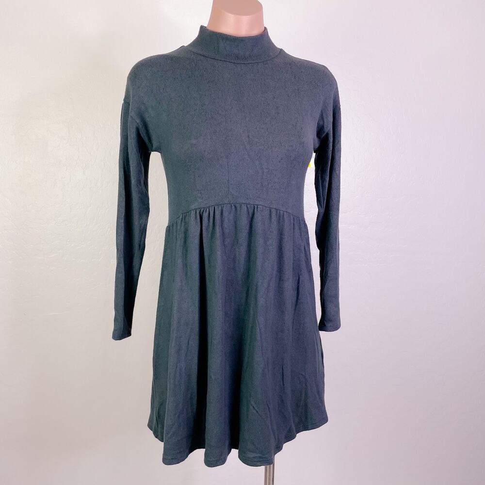 Ten Sixty Sherman Girls Peplum Tunic Mock Neck Sweater Dress Gray size Large NEW